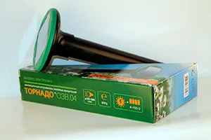 Упаковка вибросейсмического отпугивателя кротов на солнечной батарее Торнадо ОЗВ.04